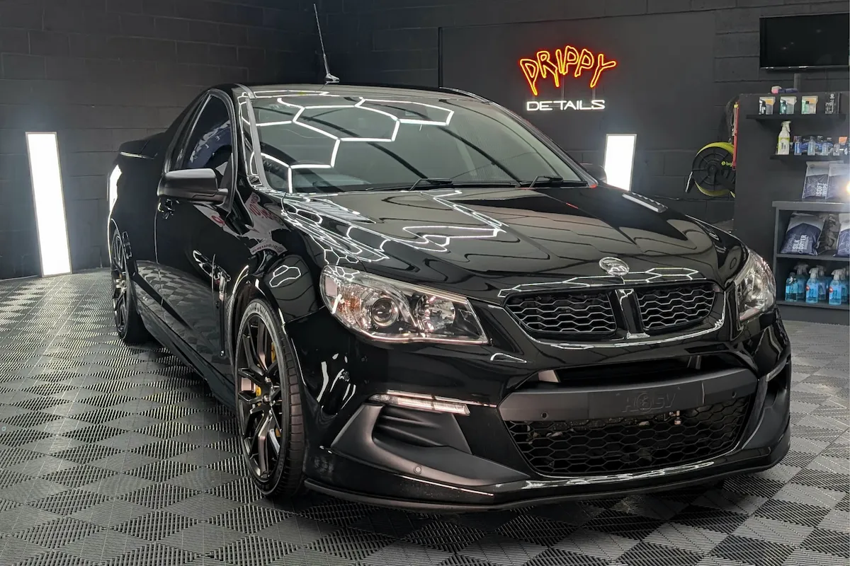 Freshly ceramic coated car with deep gloss finish